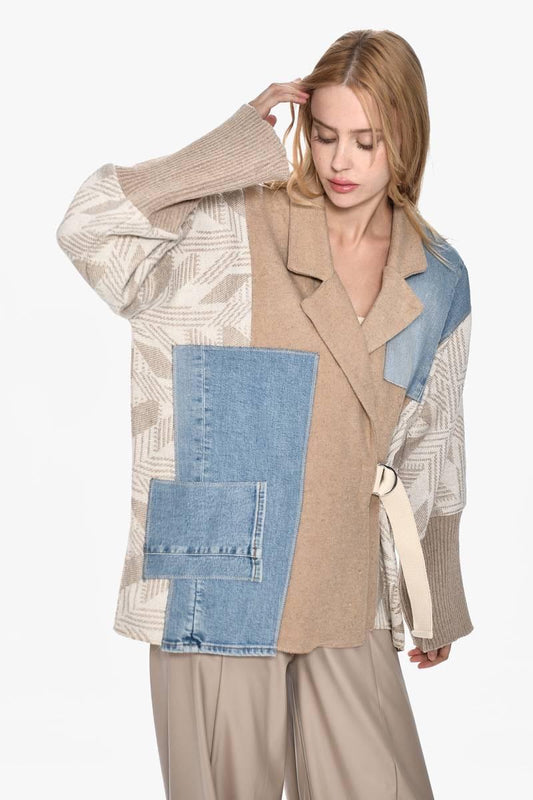 Blazer Denim Beige Jacket