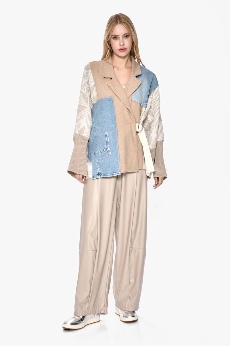 Blazer Denim Beige Jacket