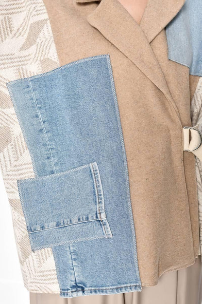 Blazer Denim Beige  Jacket
